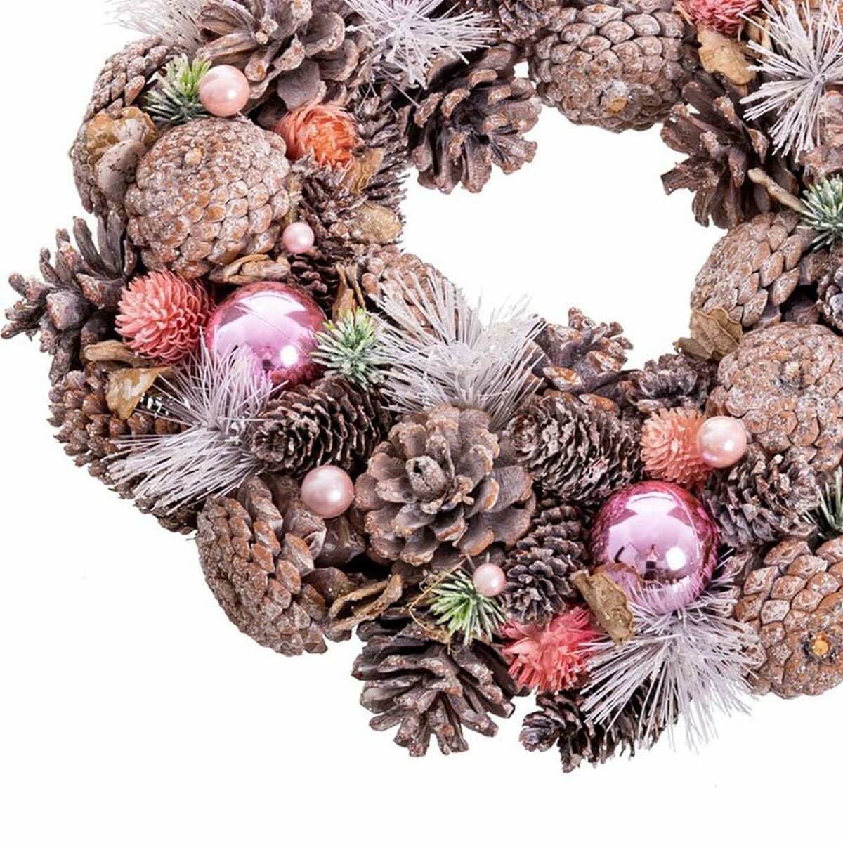 Weihnachtskranz Weiß Rosa Kunststoff Foam 26 x 26 x 8 cm